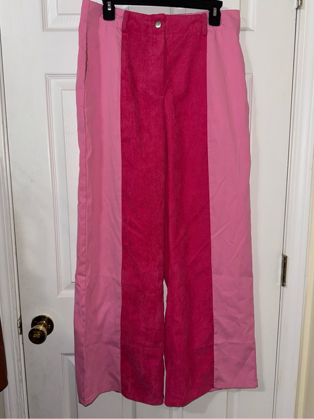 Colorblock Pink Wide-Leg Pants - Picture 3 of 5